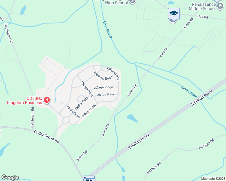 map of restaurants, bars, coffee shops, grocery stores, and more near 5412 Village Ridge in Fairburn