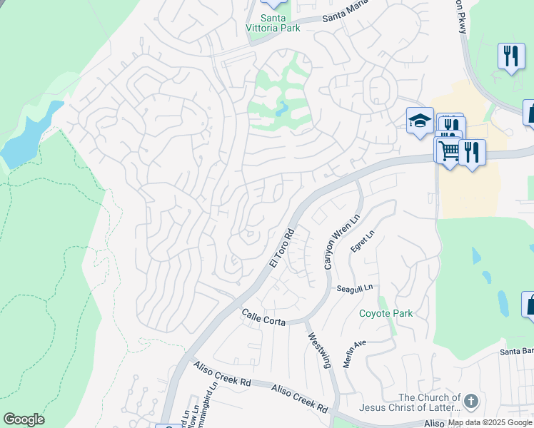 map of restaurants, bars, coffee shops, grocery stores, and more near in Laguna Woods