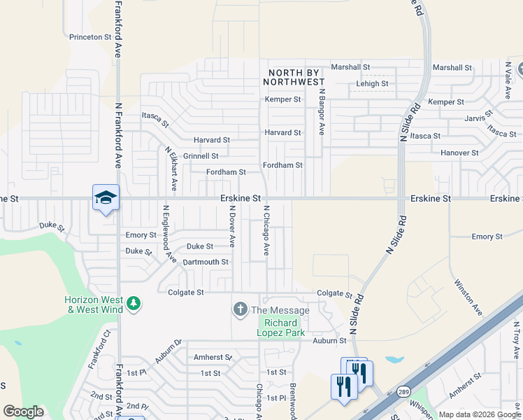 map of restaurants, bars, coffee shops, grocery stores, and more near 529 North Chicago Avenue in Lubbock