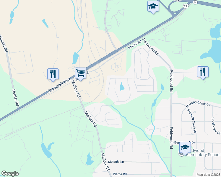 map of restaurants, bars, coffee shops, grocery stores, and more near 4160 Alveston Drive in Atlanta