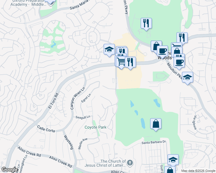 map of restaurants, bars, coffee shops, grocery stores, and more near 4001 Calle Sonora in Laguna Woods