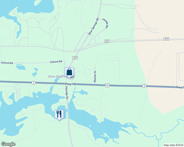 map of restaurants, bars, coffee shops, grocery stores, and more near 54 Marina Drive in Lincoln