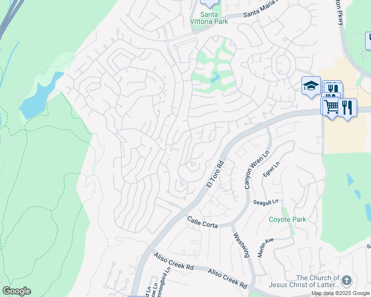 map of restaurants, bars, coffee shops, grocery stores, and more near 3300 Via Carrizo in Laguna Woods