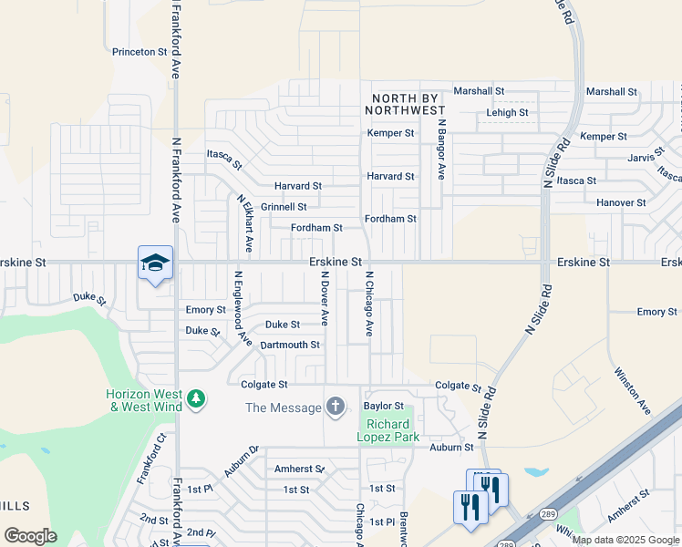 map of restaurants, bars, coffee shops, grocery stores, and more near 530 North Dover Avenue in Lubbock