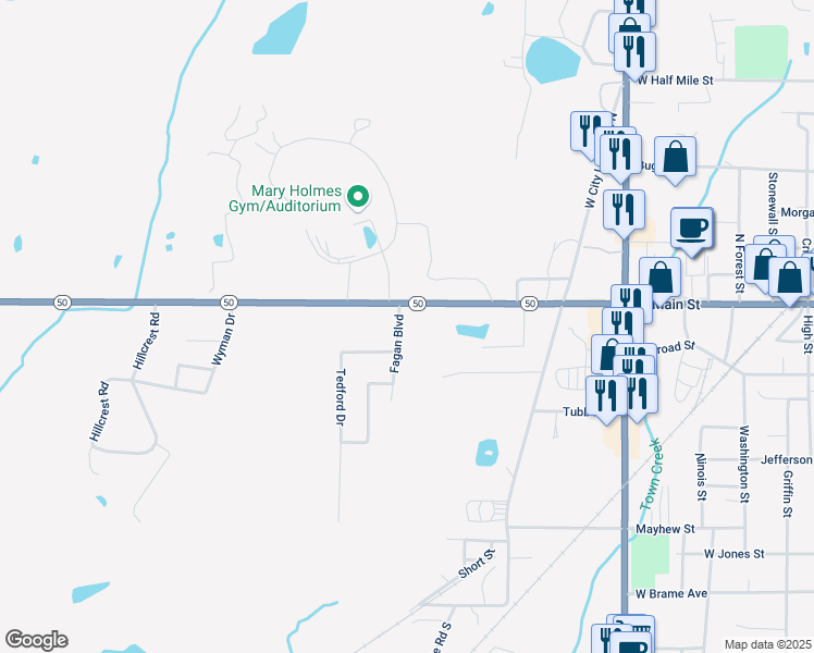 map of restaurants, bars, coffee shops, grocery stores, and more near Fagan Blvd Westwood 111 in West Point