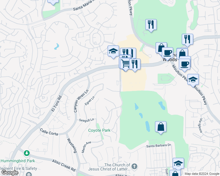 map of restaurants, bars, coffee shops, grocery stores, and more near 4002 Calle Sonora in Laguna Woods