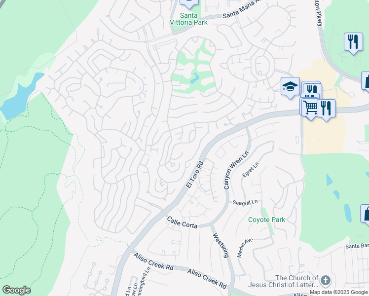 map of restaurants, bars, coffee shops, grocery stores, and more near 3241 San Amadeo in Laguna Woods