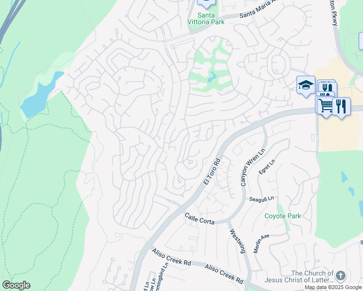 map of restaurants, bars, coffee shops, grocery stores, and more near 3310 Via Carrizo in Laguna Woods