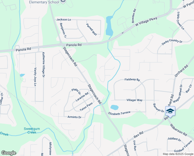 map of restaurants, bars, coffee shops, grocery stores, and more near 5462 South Crest Ridge Drive in Ellenwood