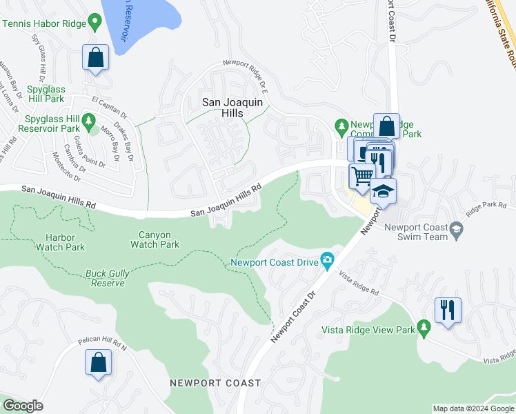 map of restaurants, bars, coffee shops, grocery stores, and more near 22 Chandon in Newport Beach