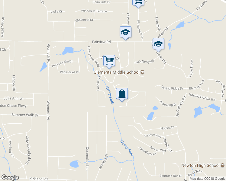 map of restaurants, bars, coffee shops, grocery stores, and more near 100 Rosewood Circle in Covington