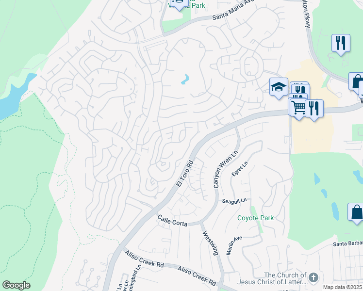 map of restaurants, bars, coffee shops, grocery stores, and more near in Laguna Hills