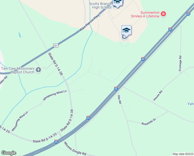 map of restaurants, bars, coffee shops, grocery stores, and more near 1106 McNair Dr in Summerton