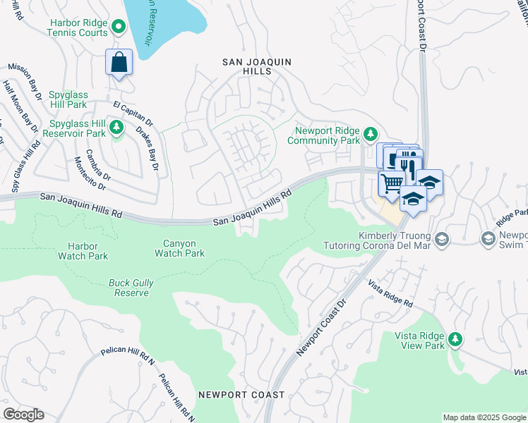 map of restaurants, bars, coffee shops, grocery stores, and more near 45 Chandon in Newport Beach