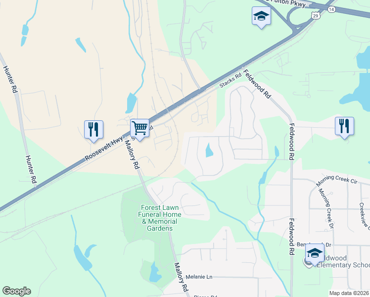 map of restaurants, bars, coffee shops, grocery stores, and more near 4153 Alveston Drive in Atlanta