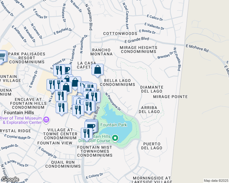 map of restaurants, bars, coffee shops, grocery stores, and more near 13013 North Panorama Drive in Fountain Hills