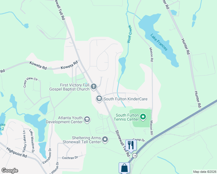 map of restaurants, bars, coffee shops, grocery stores, and more near 4987 Wexford Trail in College Park