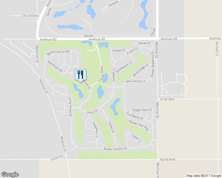 map of restaurants, bars, coffee shops, grocery stores, and more near 81725 Ulrich Drive in La Quinta
