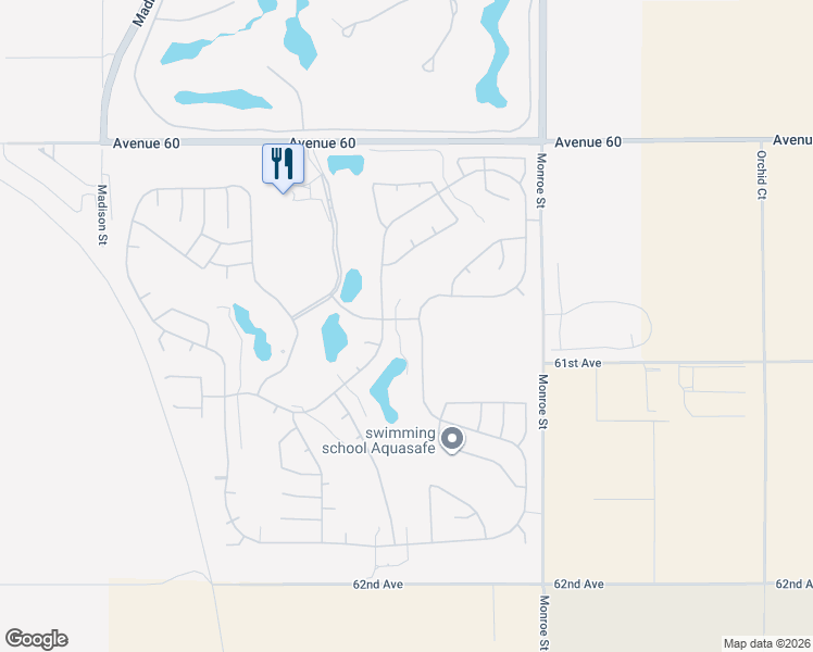 map of restaurants, bars, coffee shops, grocery stores, and more near 81687 Desert Willow Drive in La Quinta