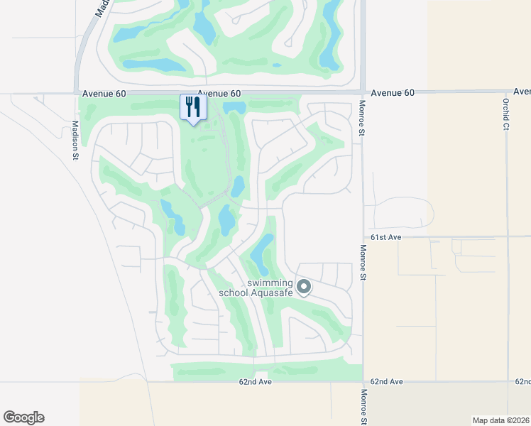 map of restaurants, bars, coffee shops, grocery stores, and more near 81651 Desert Willow Drive in La Quinta