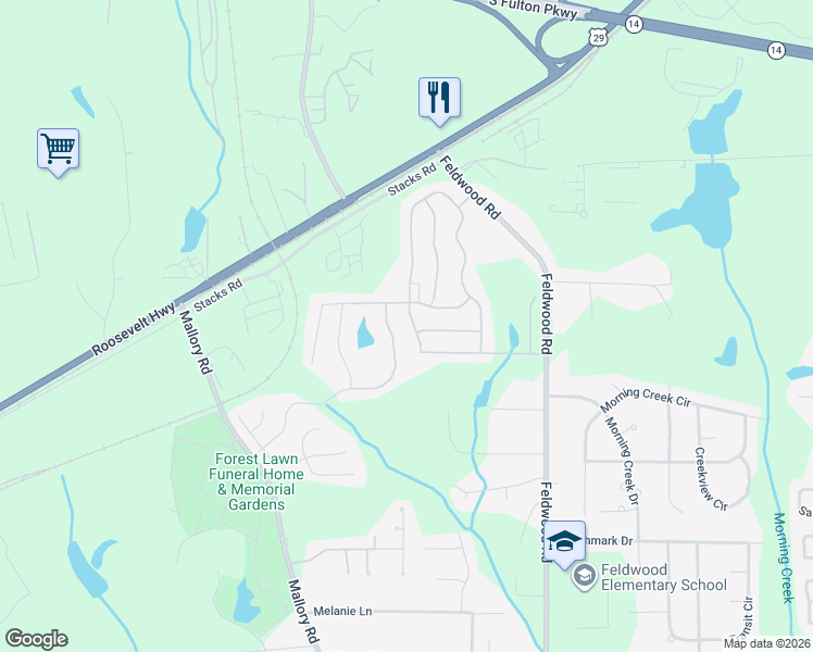 map of restaurants, bars, coffee shops, grocery stores, and more near 4069 Alveston Drive in Atlanta