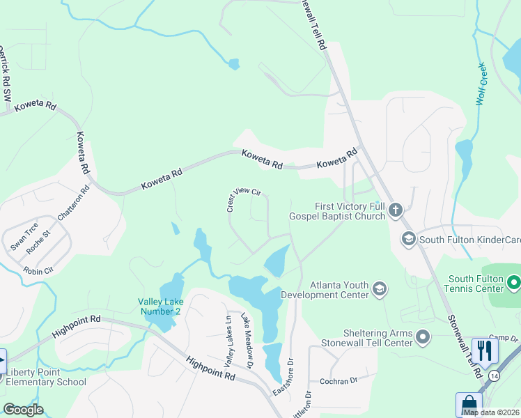 map of restaurants, bars, coffee shops, grocery stores, and more near 8933 Crest View Circle in Union City