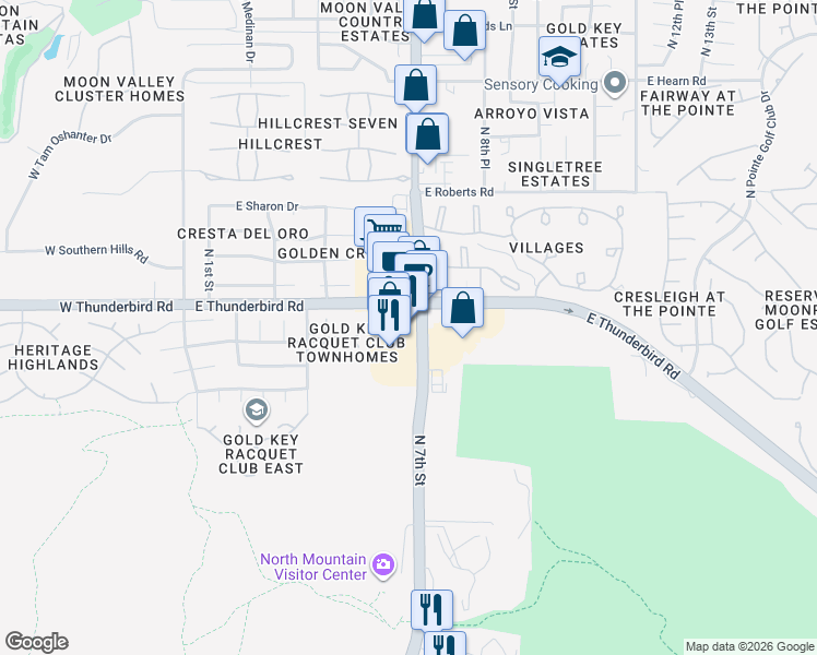 map of restaurants, bars, coffee shops, grocery stores, and more near 13240 North 7th Street in Phoenix