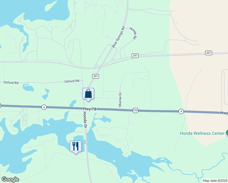 map of restaurants, bars, coffee shops, grocery stores, and more near 604 Marina Drive in Lincoln
