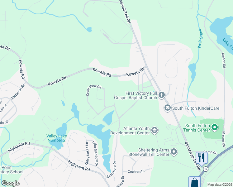 map of restaurants, bars, coffee shops, grocery stores, and more near 8298 Eastshore Drive in Union City