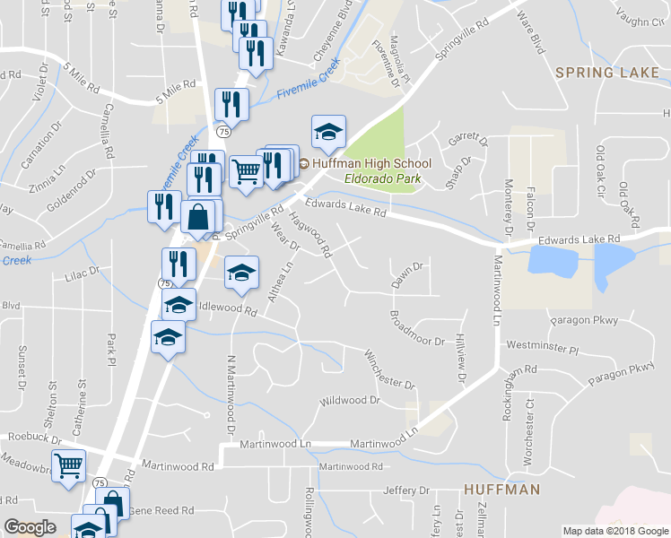 map of restaurants, bars, coffee shops, grocery stores, and more near 912 Hagwood Road in Birmingham