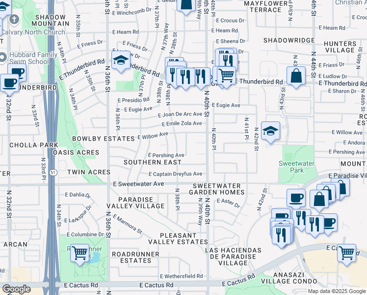 map of restaurants, bars, coffee shops, grocery stores, and more near 13232 North 39th Street in Phoenix