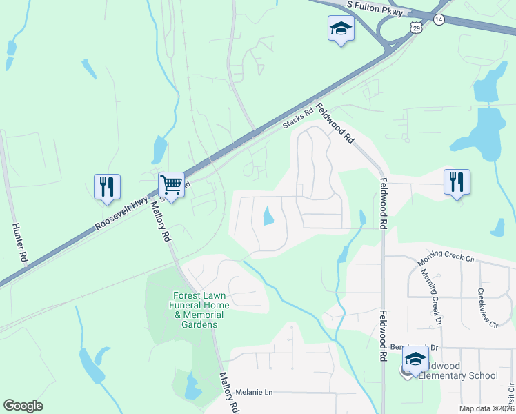 map of restaurants, bars, coffee shops, grocery stores, and more near 5444 Keyhaven Place in Atlanta