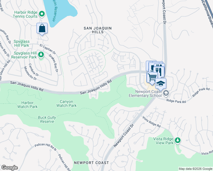 map of restaurants, bars, coffee shops, grocery stores, and more near 3 Chandon in Newport Beach
