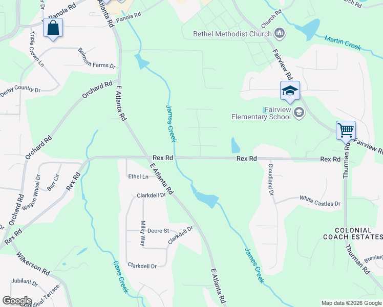 map of restaurants, bars, coffee shops, grocery stores, and more near 213 Buckeye tr in Stockbridge