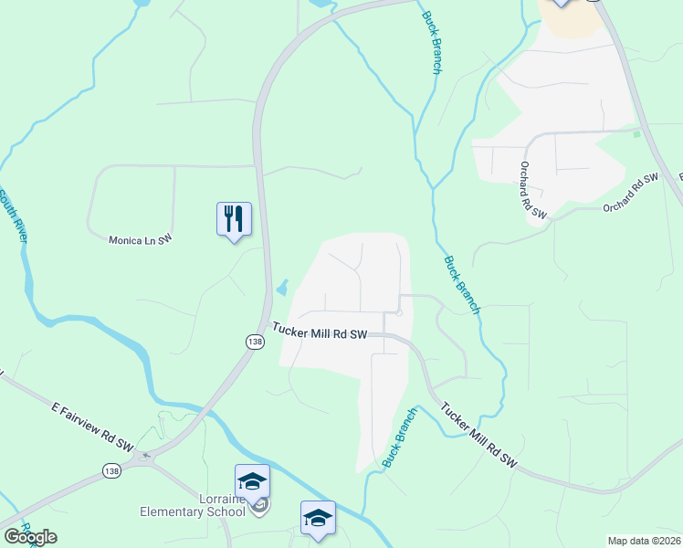 map of restaurants, bars, coffee shops, grocery stores, and more near 2624 Hollow Pine in Conyers