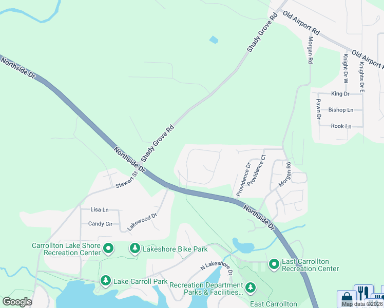 map of restaurants, bars, coffee shops, grocery stores, and more near 215 Farmington Trce in Carrollton