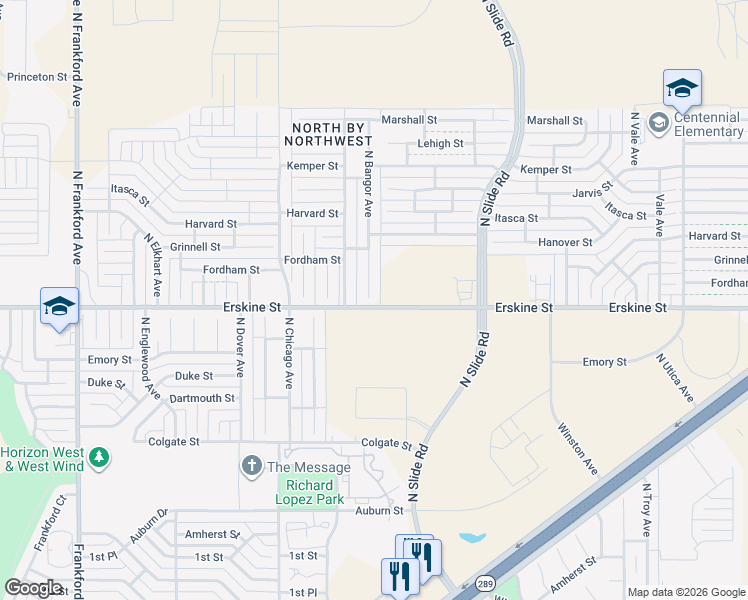 map of restaurants, bars, coffee shops, grocery stores, and more near 606 North Bangor Avenue in Lubbock