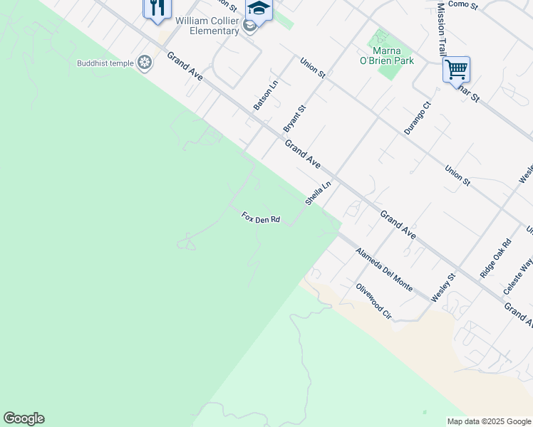 map of restaurants, bars, coffee shops, grocery stores, and more near 20530 Fox Den Road in Wildomar