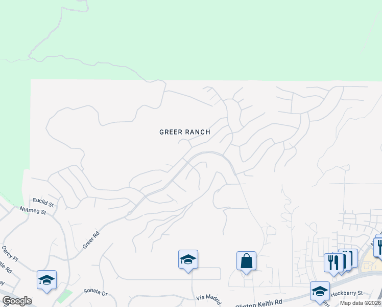 map of restaurants, bars, coffee shops, grocery stores, and more near 26751 Chamomile Street in Murrieta
