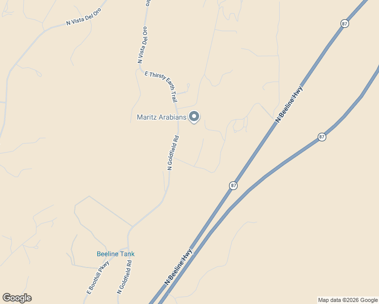 map of restaurants, bars, coffee shops, grocery stores, and more near 13225 North Goldfield Road in Fort McDowell