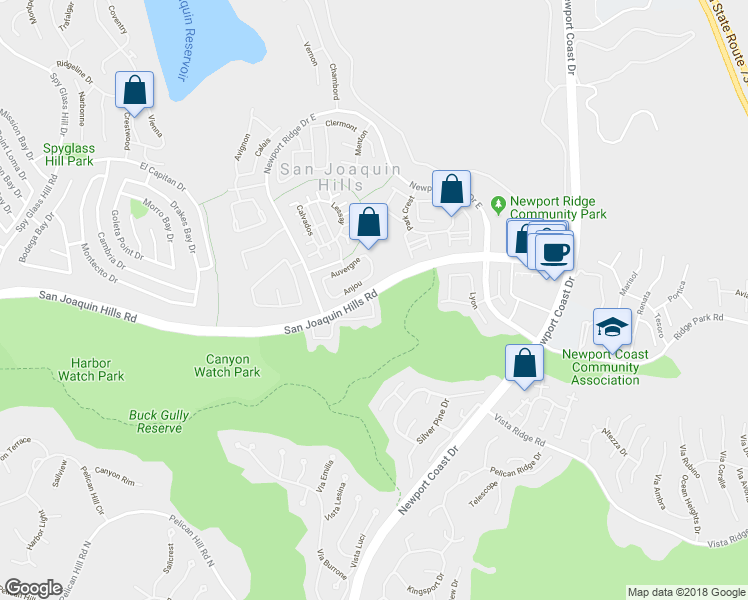 map of restaurants, bars, coffee shops, grocery stores, and more near 2 Chandon in Newport Beach