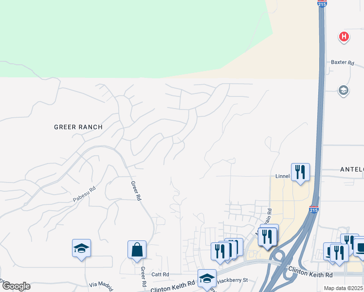map of restaurants, bars, coffee shops, grocery stores, and more near 35525 Cornflower Place in Murrieta