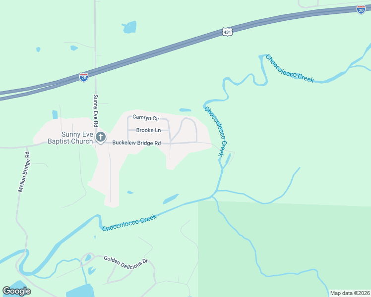 map of restaurants, bars, coffee shops, grocery stores, and more near 1214 Buckelew Bridge Road in Anniston