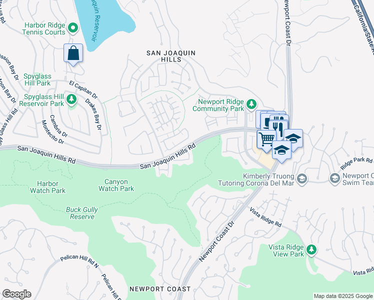 map of restaurants, bars, coffee shops, grocery stores, and more near 45 Chandon in Newport Beach