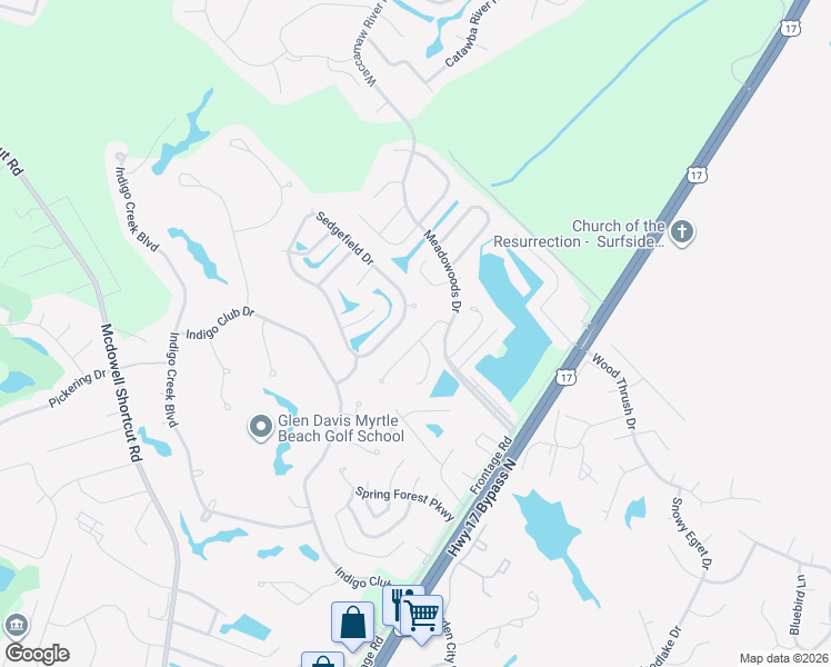map of restaurants, bars, coffee shops, grocery stores, and more near 9224 Greeneedle Place in Murrells Inlet