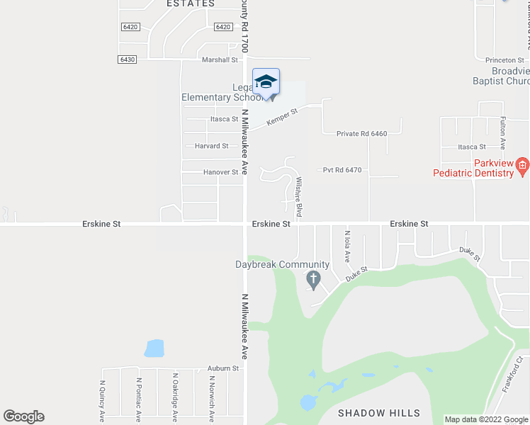 map of restaurants, bars, coffee shops, grocery stores, and more near 6410 Erskine Street in Lubbock