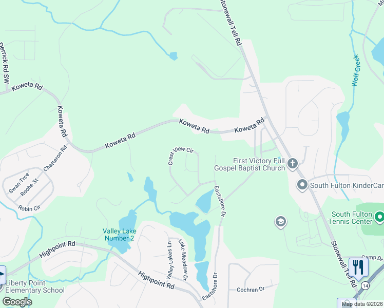map of restaurants, bars, coffee shops, grocery stores, and more near 8933 Crest View Circle in Union City