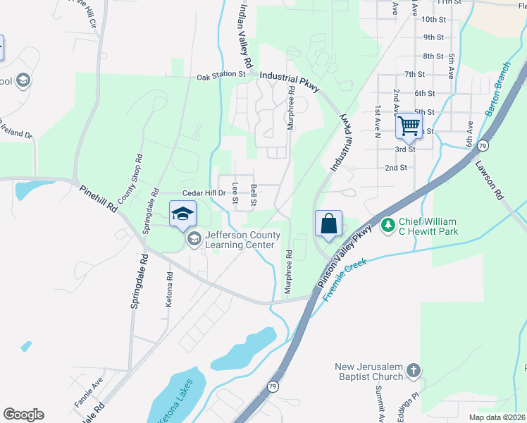 map of restaurants, bars, coffee shops, grocery stores, and more near 113 Bell Street in Birmingham