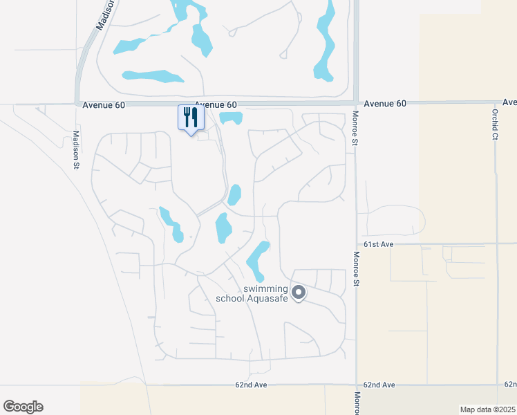 map of restaurants, bars, coffee shops, grocery stores, and more near 60674 Juniper Lane in La Quinta