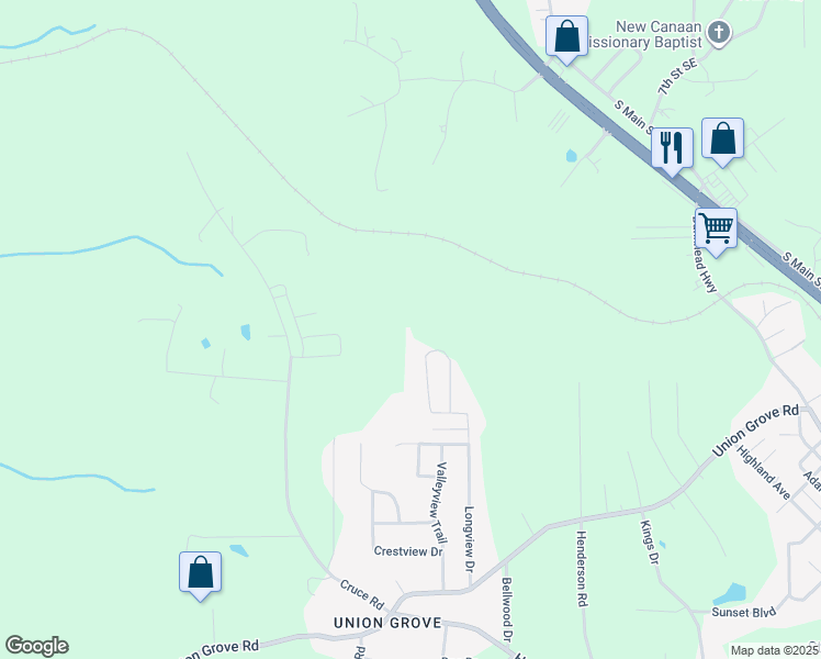map of restaurants, bars, coffee shops, grocery stores, and more near 937 Garrett Circle in Adamsville
